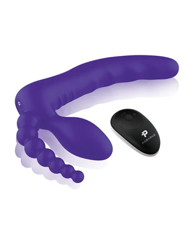 American Pegasus – 7-inch Remote Control Strapless 7″DP Strapless Strap-On – Purple
