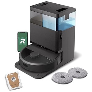 ルンバ(Roomba)Plus 405 Combo ロボット + AutoWash 充電ステーション (ロボット掃除機) iRobot【水拭き/両用/多機能充電ステーション搭載/自動ゴミ収集/モップの自動洗浄・乾燥機能付き/パワーリフト吸引/スマートスクラブ対応/マッピング/アプリ操作/JOOM購入時12ヶ月保証/G185060】ブラック