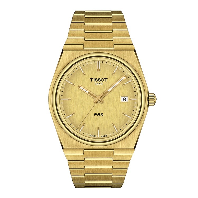 Tissot PRX ทิสโซต์ พีอาร์เอ็กซ์ สีแชมเปญ ทอง T1374103302100 นาฬิกาผู้ชาย
